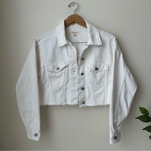 Pacsun White Cropped Jean Jacket